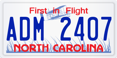 NC license plate ADM2407