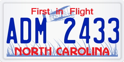 NC license plate ADM2433