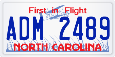NC license plate ADM2489