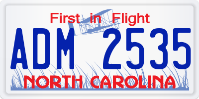 NC license plate ADM2535