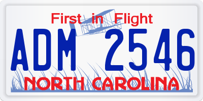 NC license plate ADM2546