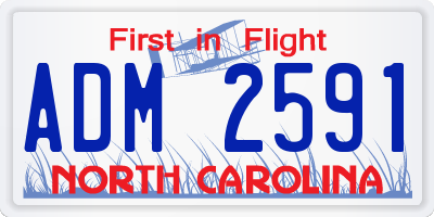 NC license plate ADM2591