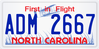 NC license plate ADM2667