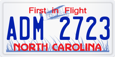 NC license plate ADM2723