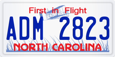 NC license plate ADM2823