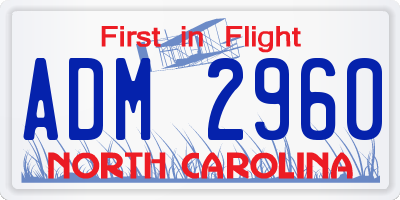 NC license plate ADM2960