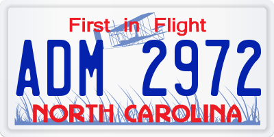 NC license plate ADM2972