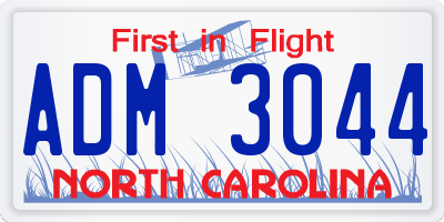 NC license plate ADM3044