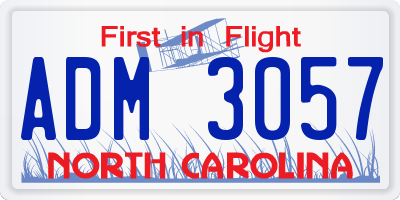 NC license plate ADM3057