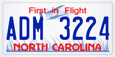 NC license plate ADM3224