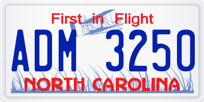 NC license plate ADM3250