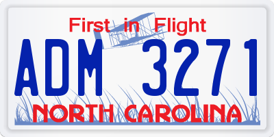 NC license plate ADM3271