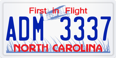 NC license plate ADM3337