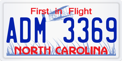 NC license plate ADM3369