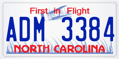 NC license plate ADM3384