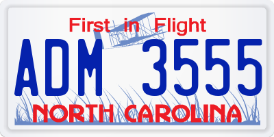 NC license plate ADM3555
