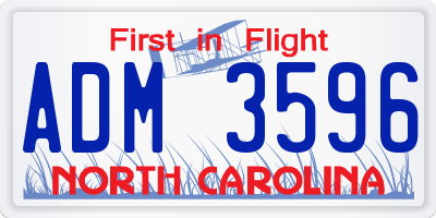 NC license plate ADM3596