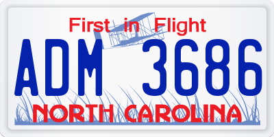 NC license plate ADM3686