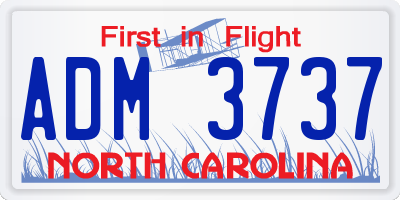 NC license plate ADM3737