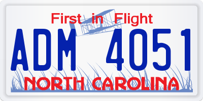NC license plate ADM4051
