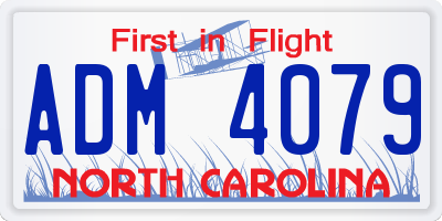 NC license plate ADM4079