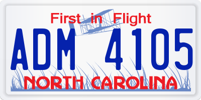 NC license plate ADM4105
