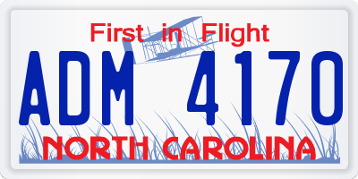 NC license plate ADM4170