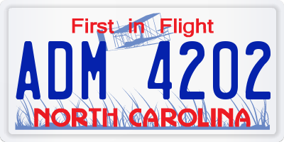 NC license plate ADM4202