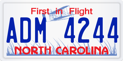 NC license plate ADM4244