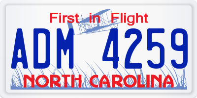 NC license plate ADM4259