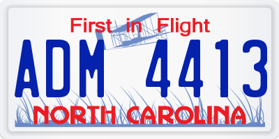 NC license plate ADM4413