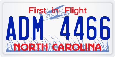 NC license plate ADM4466