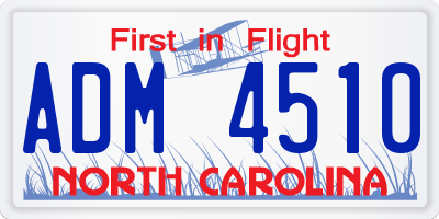 NC license plate ADM4510