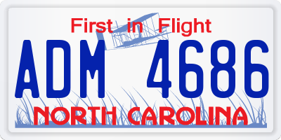 NC license plate ADM4686