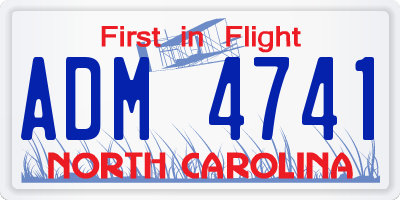 NC license plate ADM4741