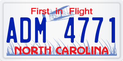 NC license plate ADM4771
