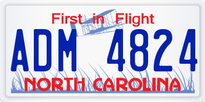 NC license plate ADM4824