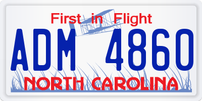 NC license plate ADM4860