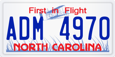 NC license plate ADM4970