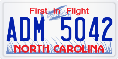 NC license plate ADM5042