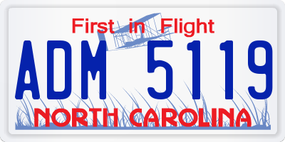 NC license plate ADM5119