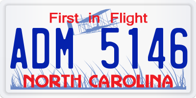 NC license plate ADM5146