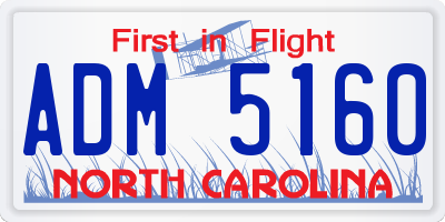 NC license plate ADM5160