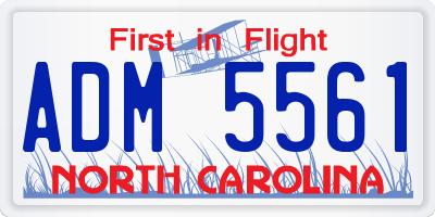 NC license plate ADM5561