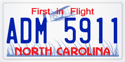 NC license plate ADM5911