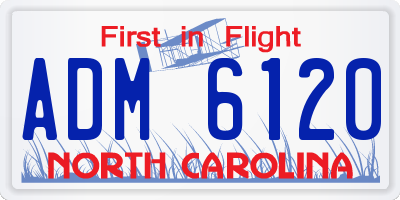 NC license plate ADM6120