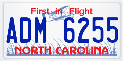 NC license plate ADM6255