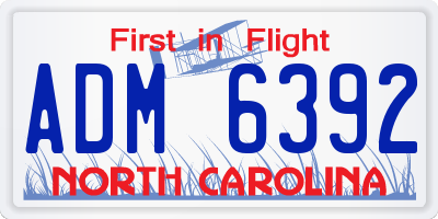 NC license plate ADM6392