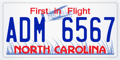 NC license plate ADM6567