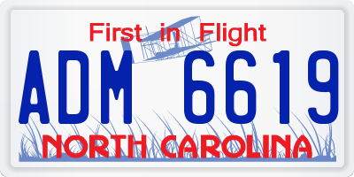 NC license plate ADM6619